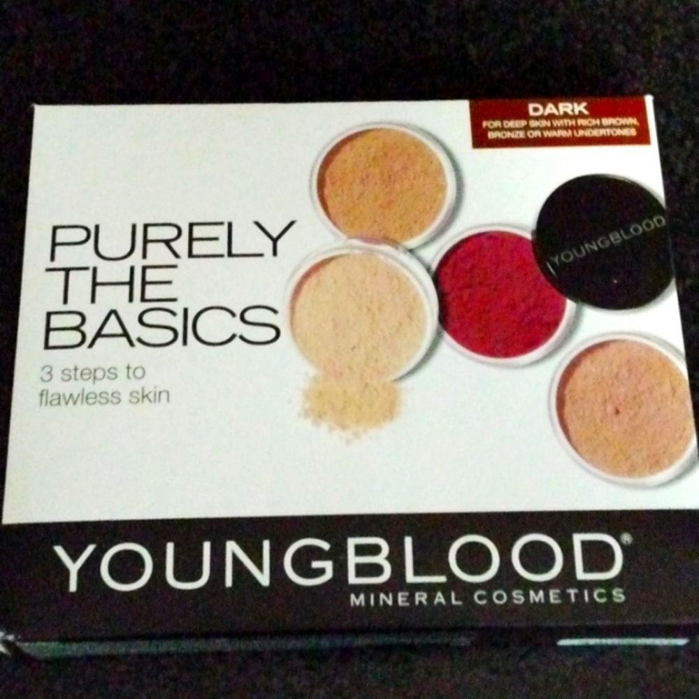 Young blood mineral cosmetics foundation kit in dark